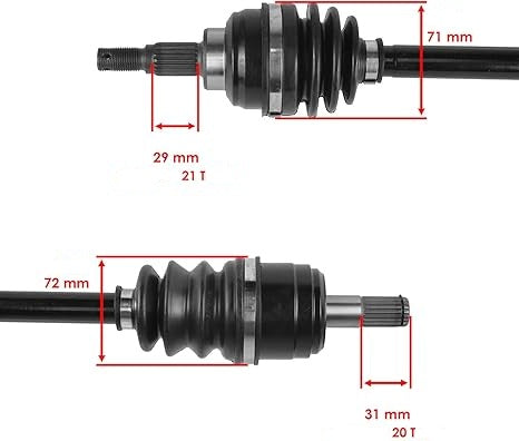 Eixo CV Dianteiro (Par) Quadriciclos Atvs Fourtrax TRX 300 Honda