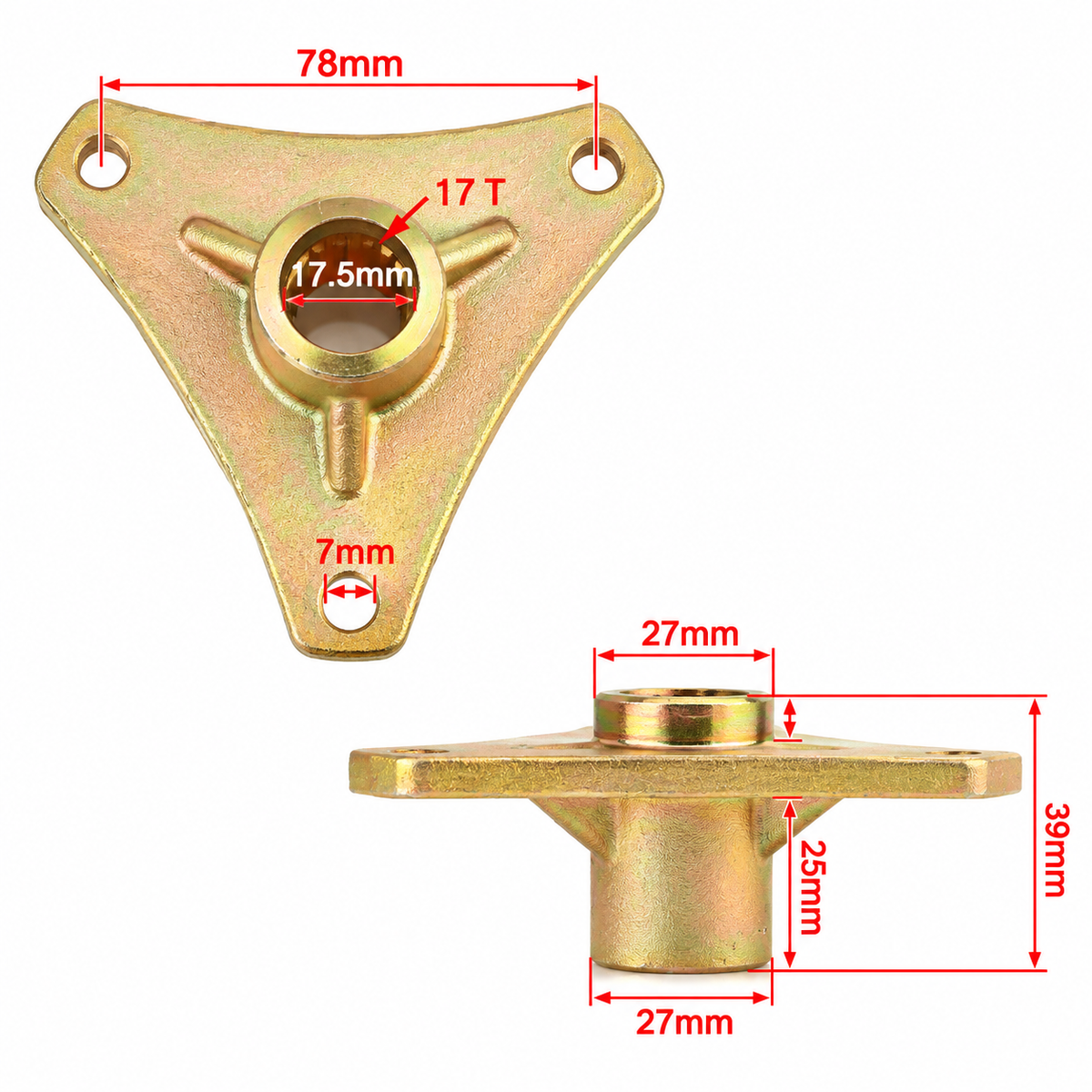 Cubo de Roda (17 Estrias - 2 Peças) Quadriciclos Atvs de 50cc a 125cc