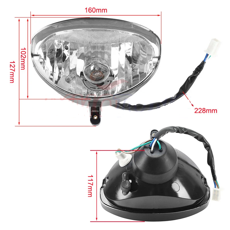 Farol Completo Universal Quadriciclos Atvs De 150 A 400 Loncin/ Lifan/ Zongshen