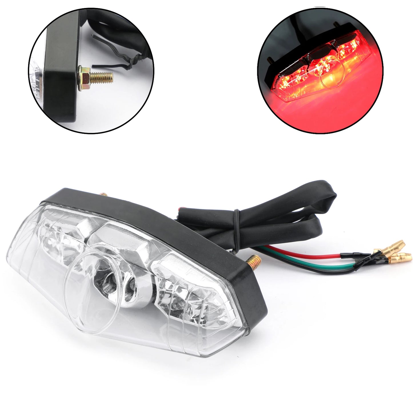 Lanterna Traseira Completa 12v Universal Motos/ Scooters/ Quadriciclos Atvs
