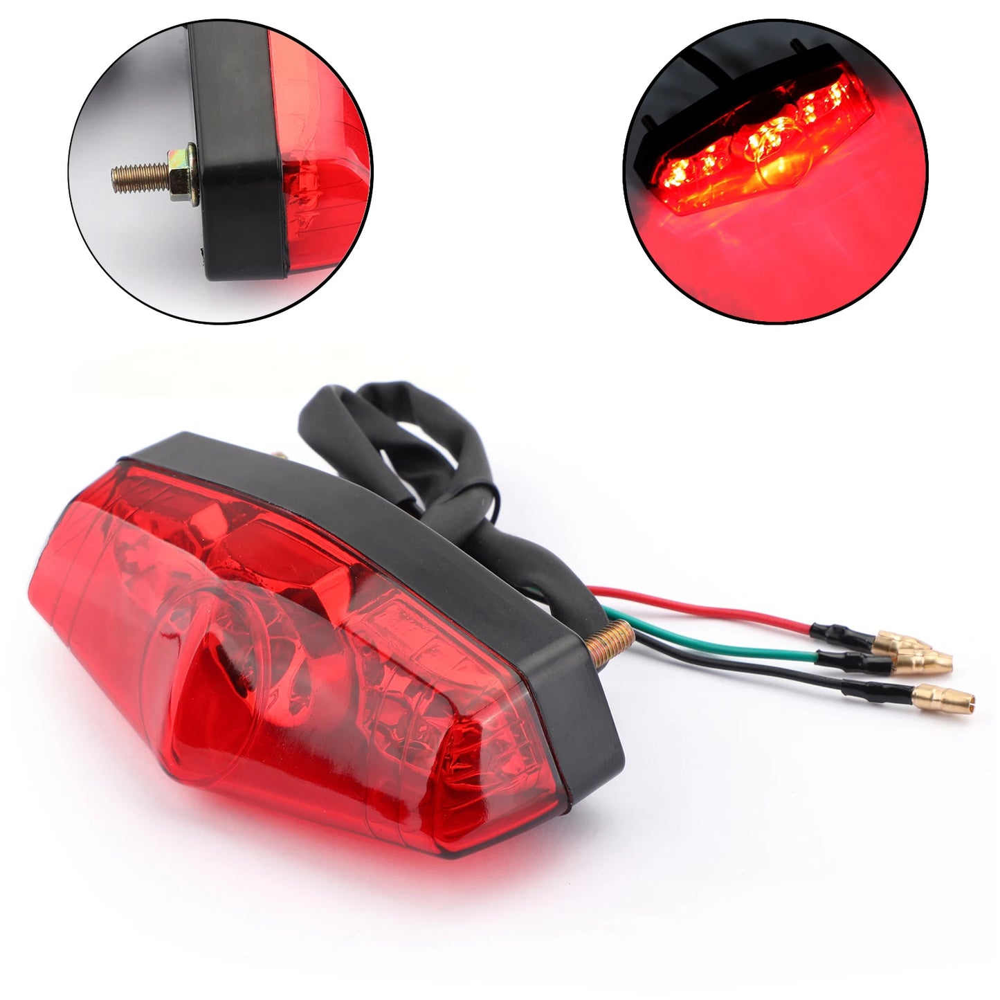 Lanterna Traseira Completa 12v Universal Motos/ Scooters/ Quadriciclos Atvs