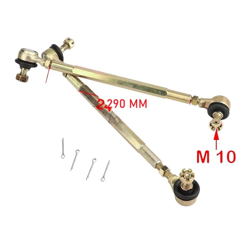 Barra/ Haste Direção E Terminais M10 Com Medidas De 240mm A 300mm Quadriciclos Atvs