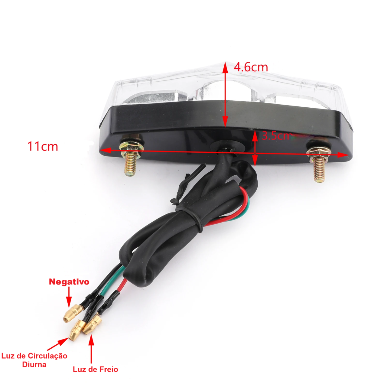 Lanterna Traseira Completa 12v Universal Motos/ Scooters/ Quadriciclos Atvs