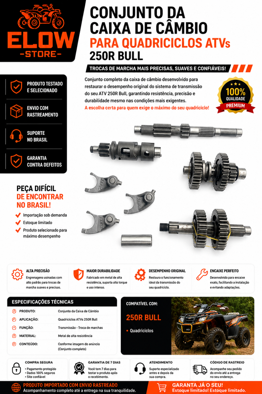Conjunto da Caixa de Cambio Quadriciclos Atvs 250R Bull