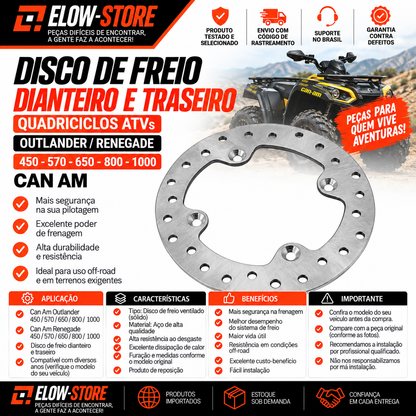 Disco de Freio Dianteiro e Traseiro Quadriciclos Atvs Outlander/ Renegade 450-570-650-800-1000 Can Am