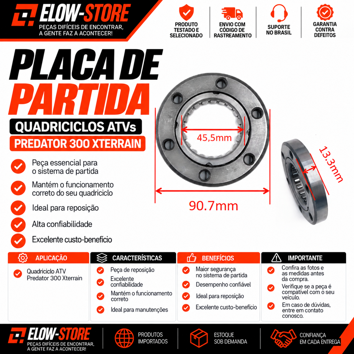 Placa Partida Quadriciclos Atvs Predator 300 Xterrain