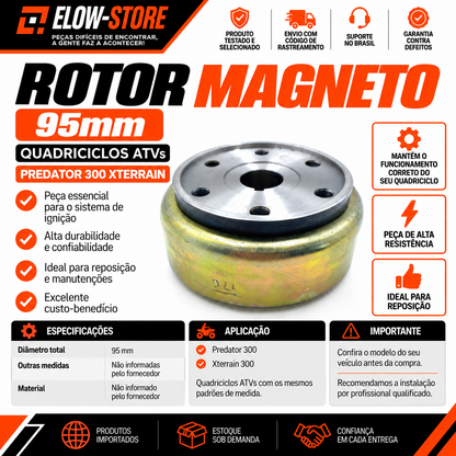 Rotor Magneto 95mm Quadriciclos Atvs Predator 300 Xterrain