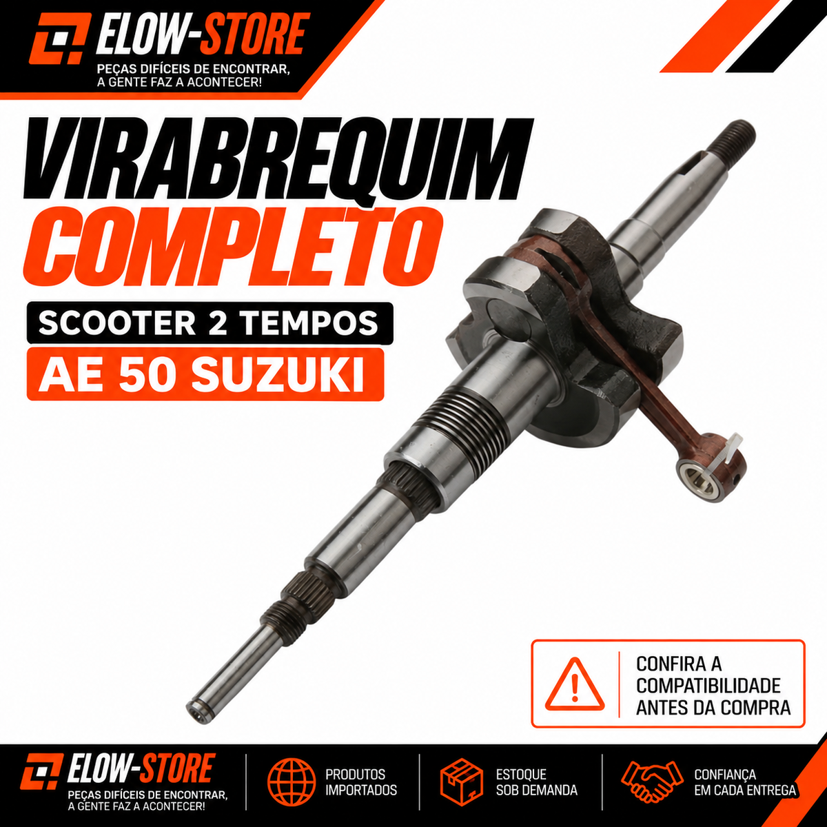 Virabrequim Completo Scooter 2 Tempos AE 50 Suzuki