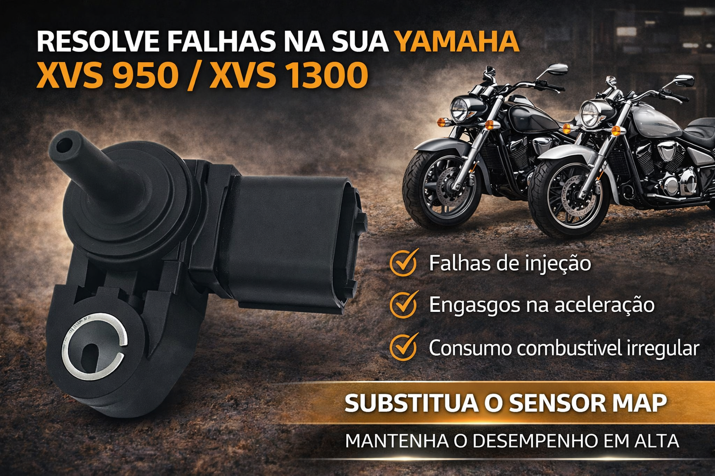 Sensor De Pressão Map Xvs 950/ 1300 Yamaha