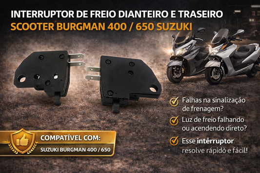 Interruptor De Freio Dianteiro E Traseiro Scooter Burgman 400/ 650 Suzuki