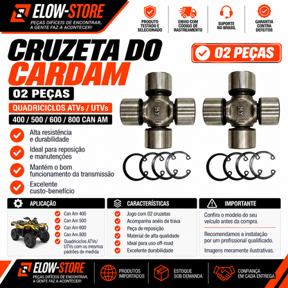 Cruzeta do Cardam (02 Peças) Quadriciclos Atvs/ Utvs 400/500/600/800 Can Am