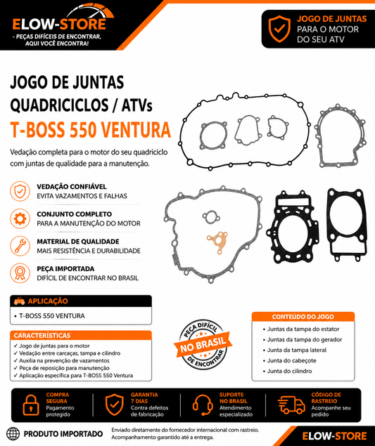 Jogo de Juntas Quadriciclos Atvs T-Boss 550 Ventura