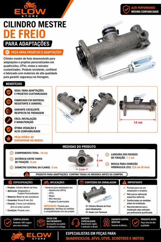 Cilindro Mestre de Freio para Adaptações