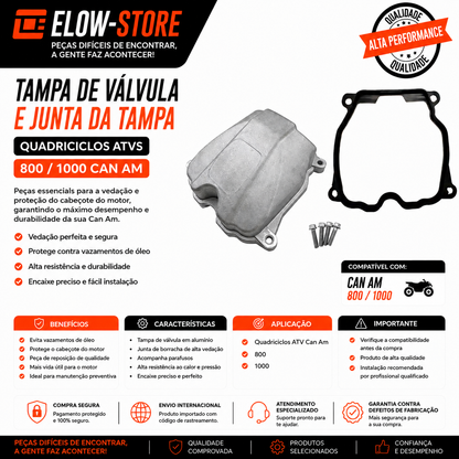 Tampa de Válvula e Junta da Tampa Quadriciclos Atvs 800/ 1000 Can Am