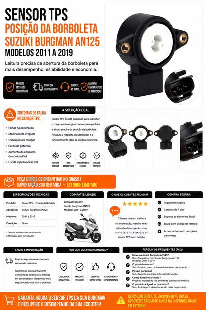 Sensor Tps Posição Da Borboleta Suzuki Burgman An125 11 A 19