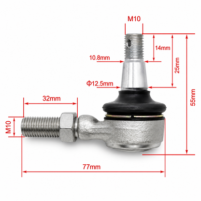 Terminal Direção 10mm (Par) Quadriciclos Atvs YFM 250/ 350/ 400 Yamaha