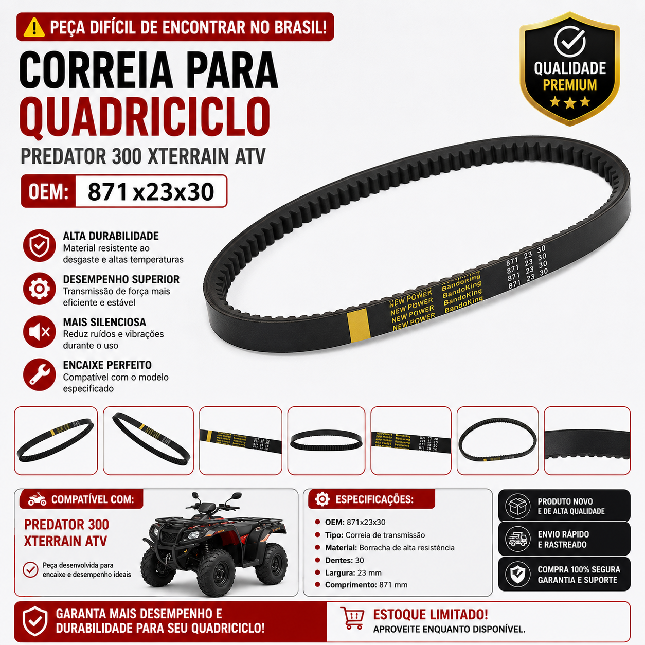 Correia Quadriciclo Predator 300 XTerrain ATV