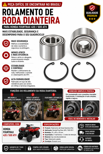 Rolamento Roda Dianteira (Par) Honda Fourtrax 420/500 ATV
