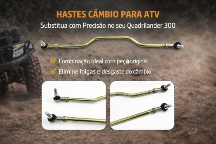 Conjunto da Alavanca Cambio e Hastes Quadriciclos Atvs Quadrilander 300 Acellera