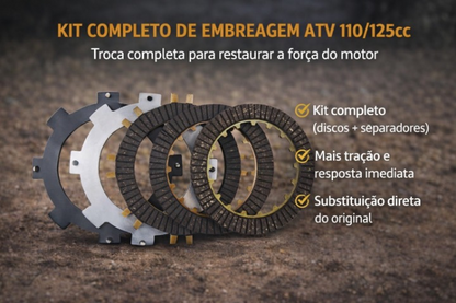 Kit de Disco e Separadores da Embreagem Quadriciclos Atvs 110/ 125cc Importado