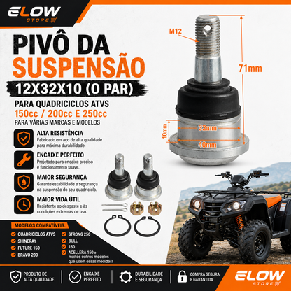 Pivô Suspensão 12x32x10 (Par) Quadriciclos Atvs 150/200/250