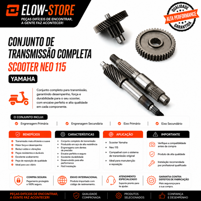 Conjunto de Transmissão Completa Scooter Neo 115 Yamaha