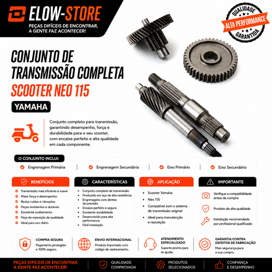 Conjunto de Transmissão Completa Scooter Neo 115 Yamaha
