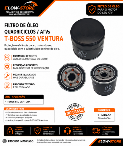 Filtro de Óleo Quadriciclos Atvs T-Boss 550 Ventura