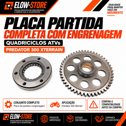 Placa Partida Completa com Engrenagem Quadriciclos Atvs Predator 300 Xterrain
