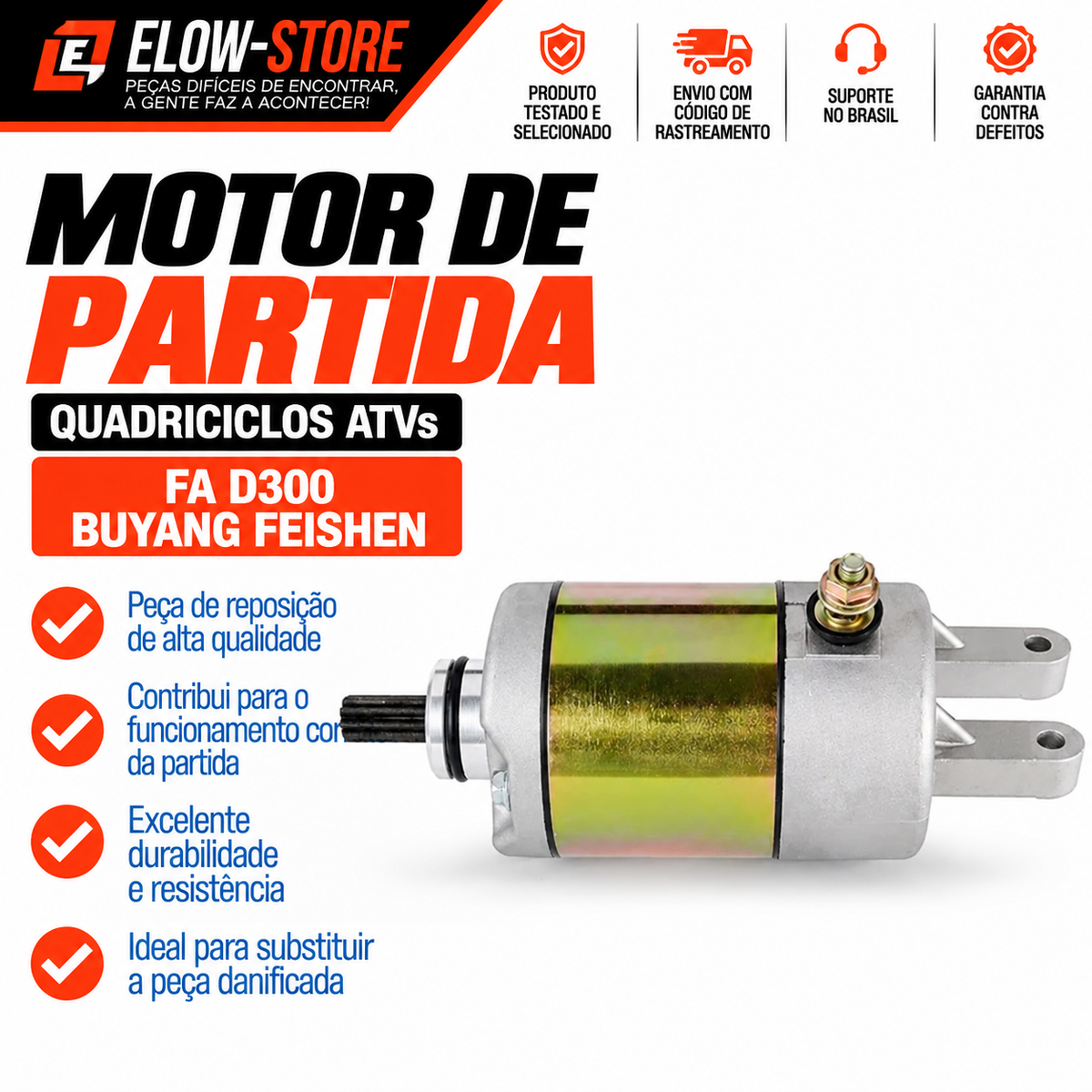 Motor de Partida Quadriciclos Atvs FA D300 Buyang Feishen