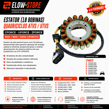 Estator (18 Bobinas) Quadriciclos Atvs/ Utvs Cforce - Uforce - Zforce 800/900/1000 CfMoto