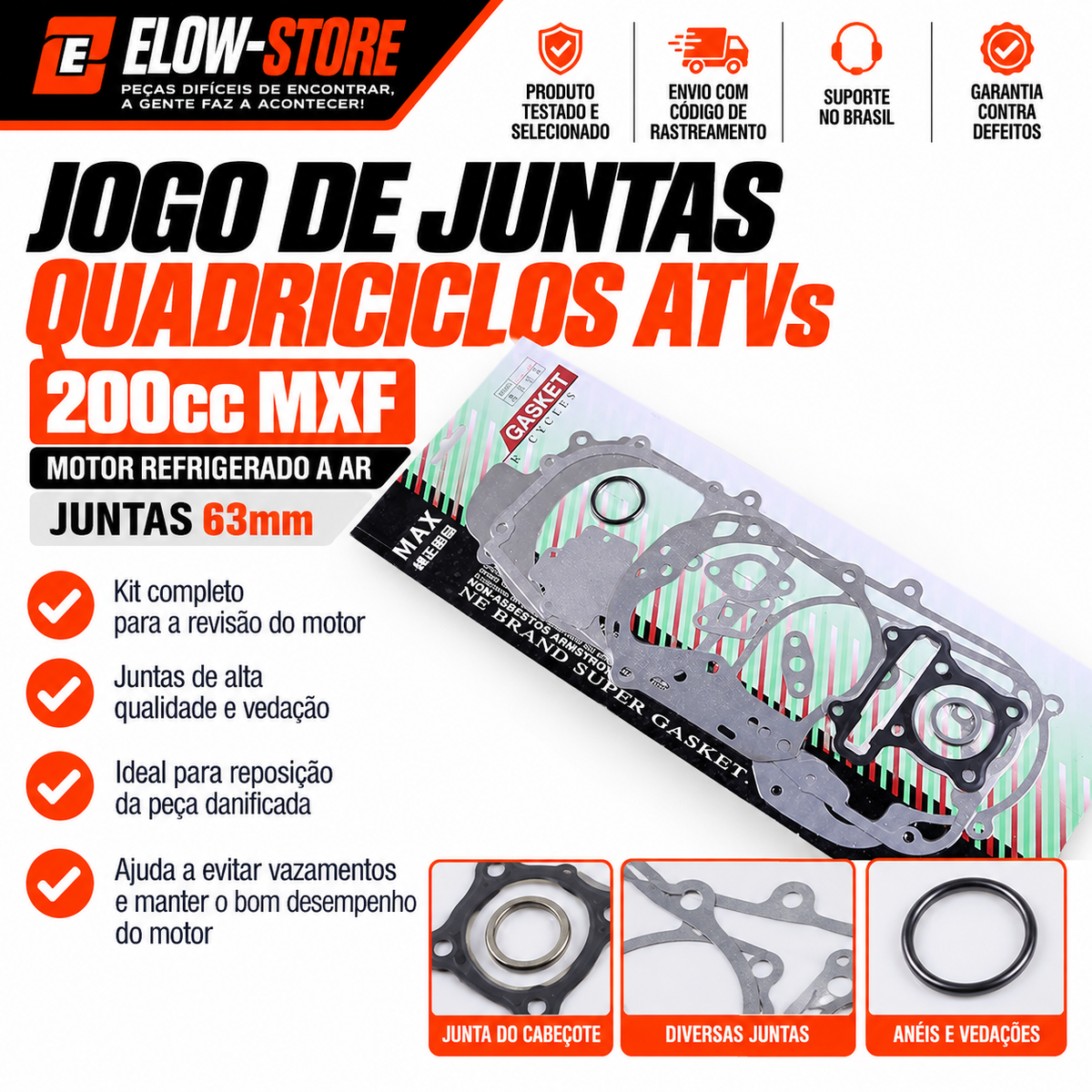 Jogo de Juntas Quadriciclos Atvs 200cc MXF