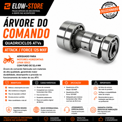 Arvore do Comando Quadriciclos Atvs Attack/ Force 125 MXF