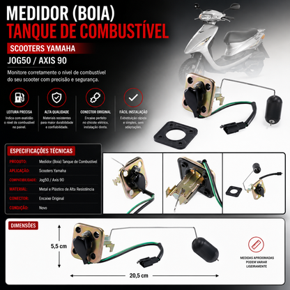 Medidor (Boia) Tanque de Combustível Scooters Jog 50/ Axis 90 Yamaha