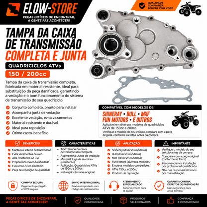 Tampa da Caixa de Transmissão Completa e Junta Quadriciclos Atvs de 150/ 200cc