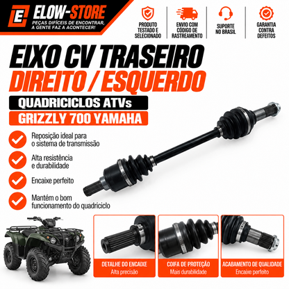 Eixo CV Traseiro Direito/ Esquerdo (Homocinética) Quadriciclos Atvs Grizzly 700 Yamaha