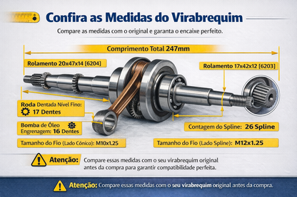Virabrequim Completo GY6 50cc 4T Scooter