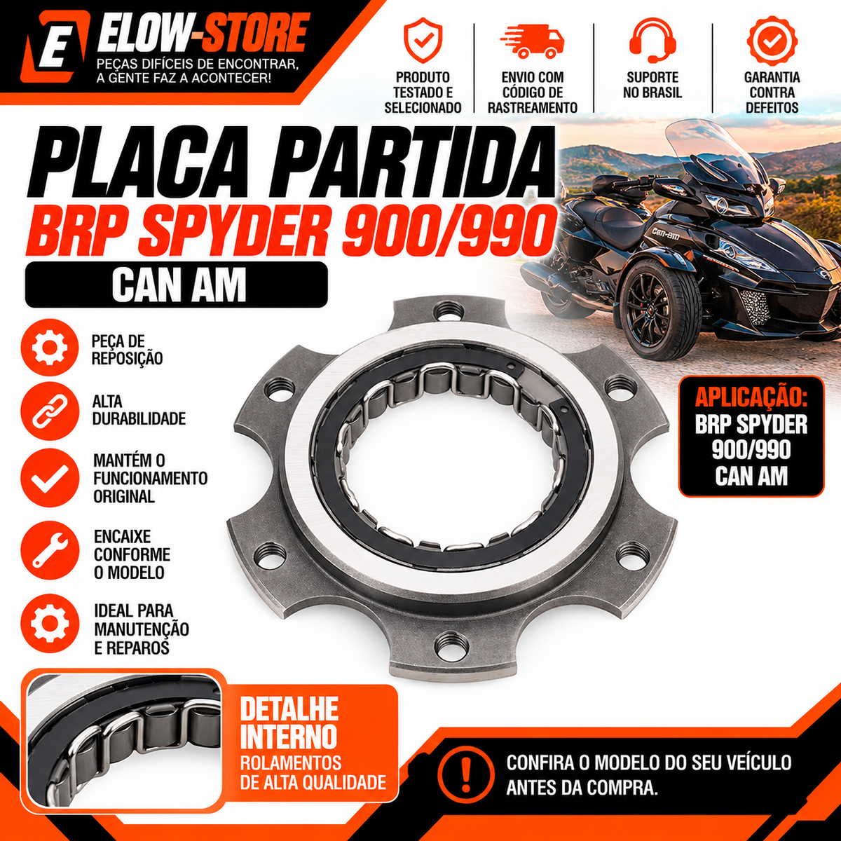 Placa Partida Brp Spyder 900/990 Can Am