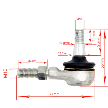 Terminal Direção 10mm (Par) Quadriciclos Atvs Polaris E Kawasaki