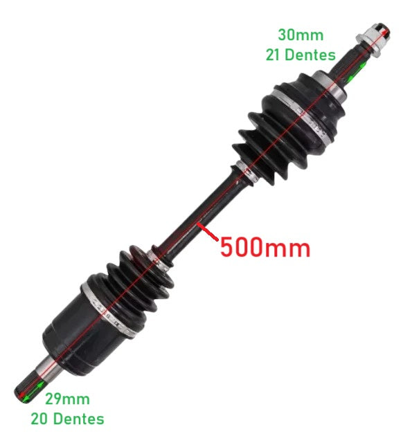 Eixo CV Dianteiro (Par) Quadriciclos Atvs TRX 500/ TRX 680 Honda