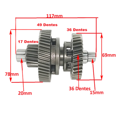 Engrenagem E Eixo Caixa Cambio (Kit) Quadriciclos Atvs Braves 200 Bull