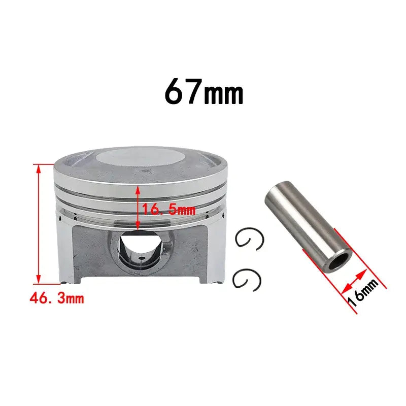 Pistão 67mm Pino 16mm Com Anéis Quadriciclos Atvs 250