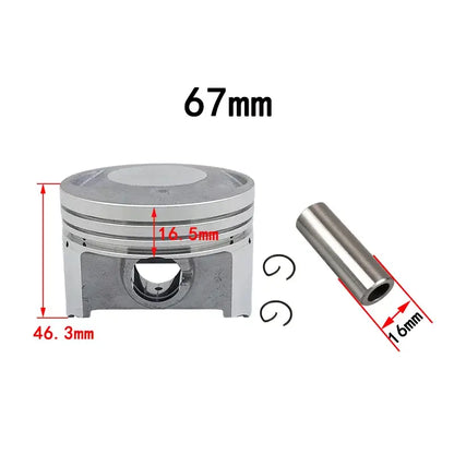 Pistão 67mm Pino 16mm Com Anéis Quadriciclos Atvs 250