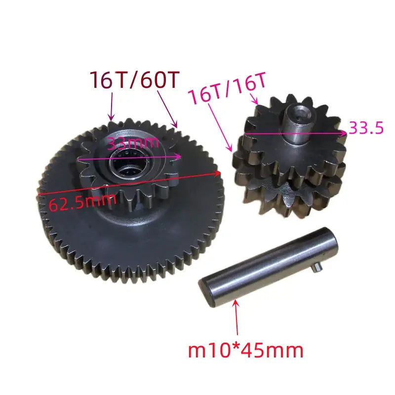 Engrenagens Dupla Partida (Kit) Quadriciclos Atvs 200 Á 300 Loncin