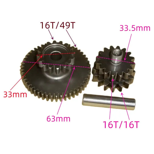 Engrenagens Dupla Partida (Kit) Quadriciclos Atvs 200 Á 300 Loncin