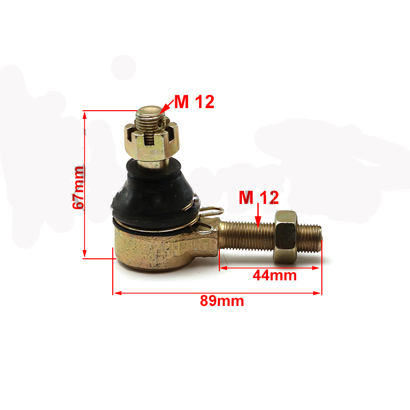 Barra/ Haste De Direção E Terminais M12/ 310mm Á 350mm Quadriciclos Atvs De 150 Á 300