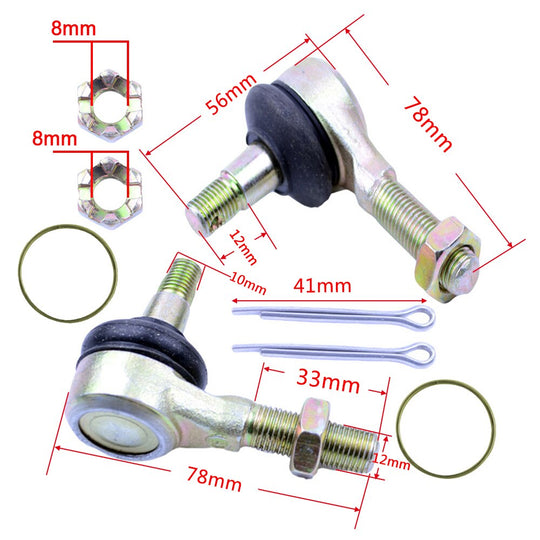 Terminal Direção 10mm/12mm (Par) Quadriciclos Atvs 110 Á 250 Yamaha