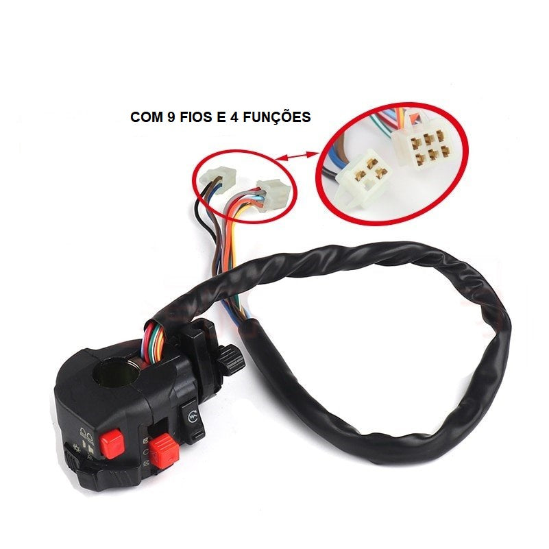 Conj. Interruptor L. Dir. (9 Fios) Quadriciclos Atvs 50 Á 250cc