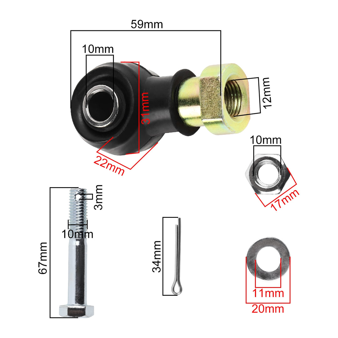 Terminal Direção 10mm/12mm Quadriciclos Atvs 330 Á 1000 Polaris