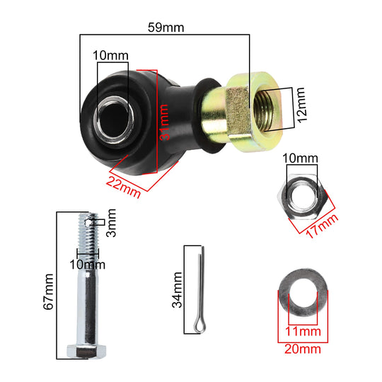 Terminal Direção 10mm/12mm Quadriciclos Atvs 330 Á 1000 Polaris